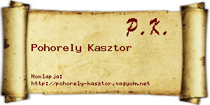 Pohorely Kasztor névjegykártya
